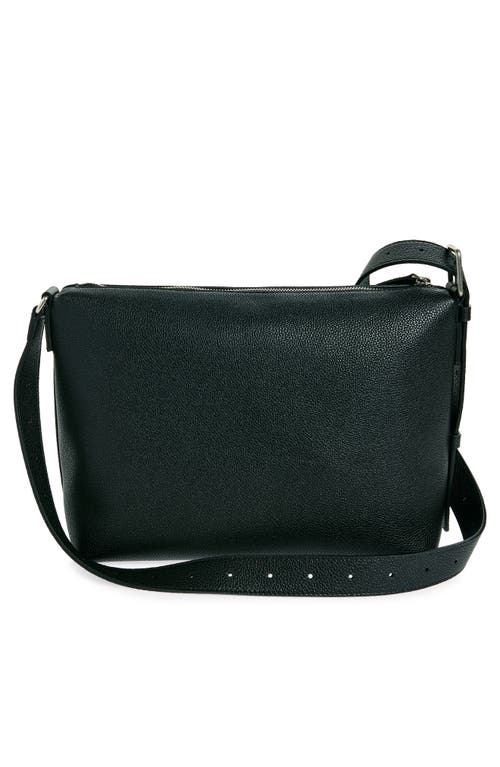 Shop Balenciaga Small Debit Leather Messenger Bag In 1000 Black