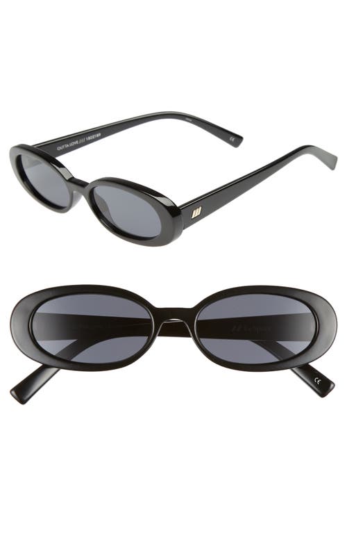 Outta Love 49mm Cat Eye Sunglasses in Black /Smoke Mono
