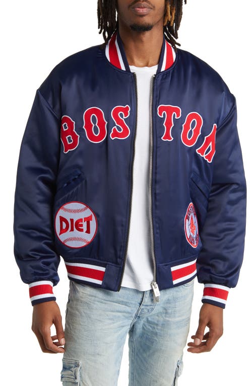 DIET STARTS MONDAY Boston Red Sox Bomber Jacket in Navy