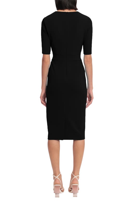 Donna Morgan Sheath Midi Dress In Black | ModeSens