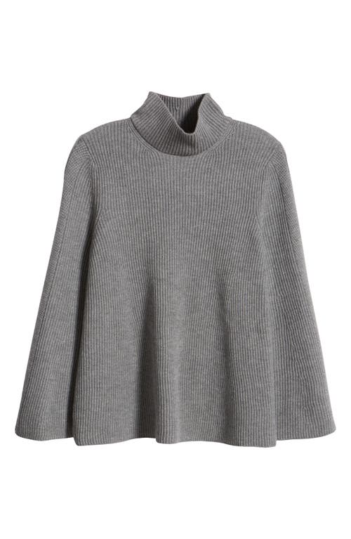 Shop Anne Klein Mock Neck Rib Sweater In Graphite Heather Grey