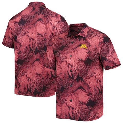 Men's Tommy Bahama Red Louisville Cardinals Bahama Coast Luminescent Frond Camp IslandZone Button-Up Shirt