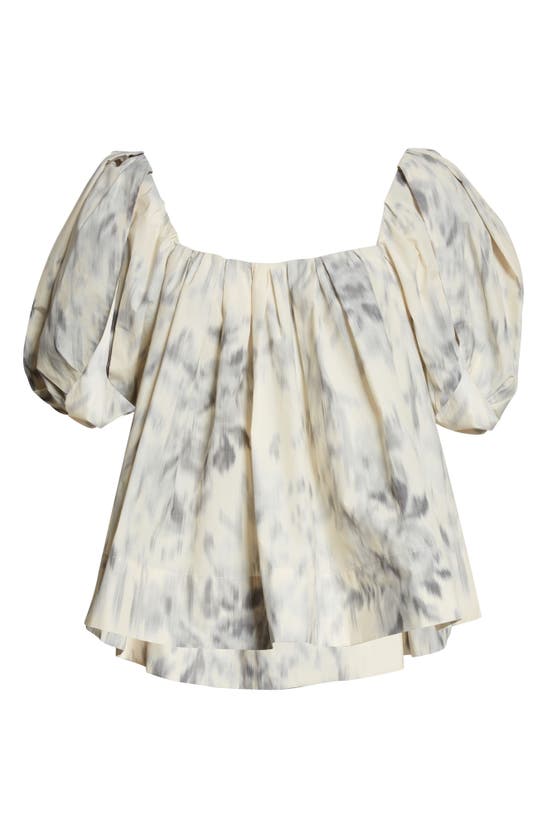 REBECCA TAYLOR BUBBLE SLEEVE FLOUNCE TOP 