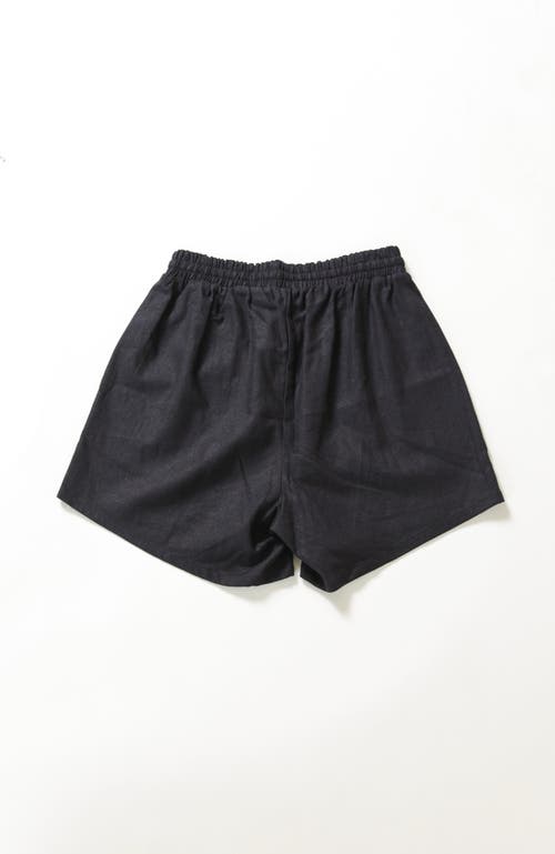 Poplinen Rita Linen Shorts In Black