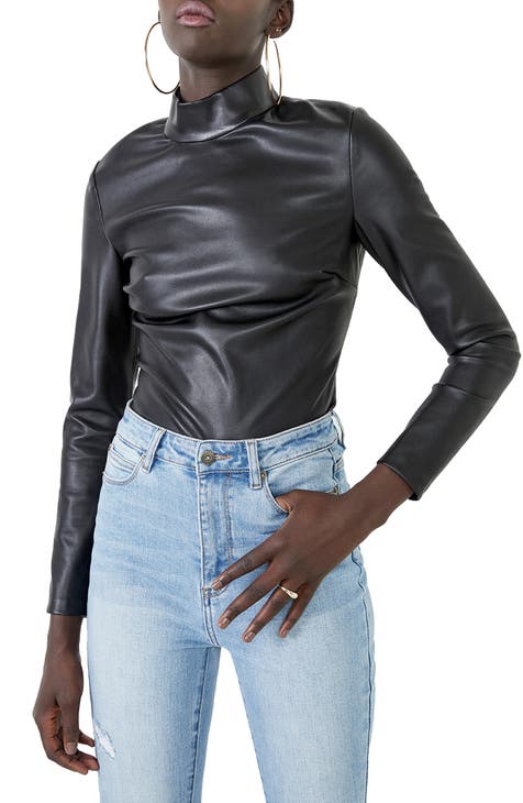 Women S Faux Leather Tops Nordstrom, Faux Leather Top