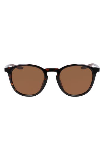 Nike Neo Rd 50mm Round Sunglasses In Tortoise/brown