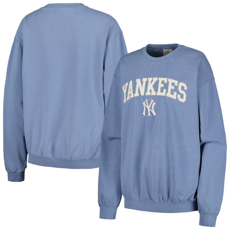 Soft As A Grape Navy New York Yankees Pigment Dye Pullover Sweatshirt In Navy