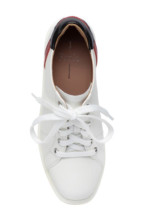 Linea Paolo Korin Wedge Sneaker In Eggshell/black/red
