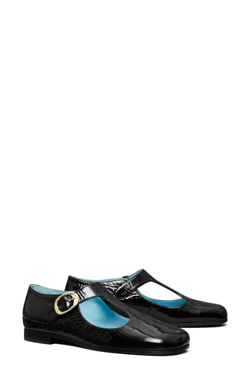 Tory Burch Violet T-Strap Flat Nero at Nordstrom,