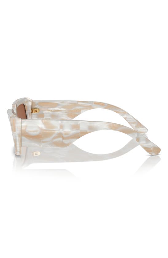 Shop Dolce & Gabbana 53mm Rectangular Sunglasses In Light Brown