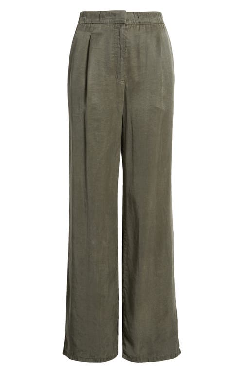 Shop Eileen Fisher Pleated Wide Leg Pants In Grove