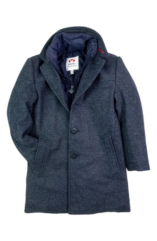 Shop Appaman Kids' City Insulated Wool Blend Overcoat In Checkered Ink