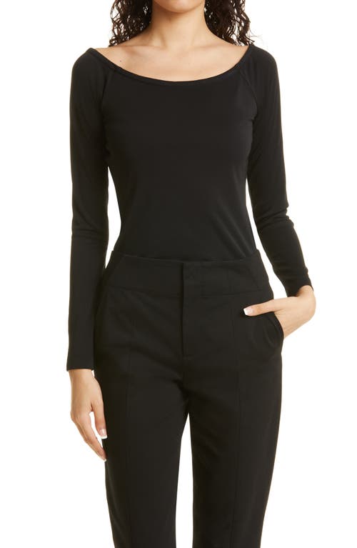 Donna Karan New York Bateau Neck Bodysuit in Black