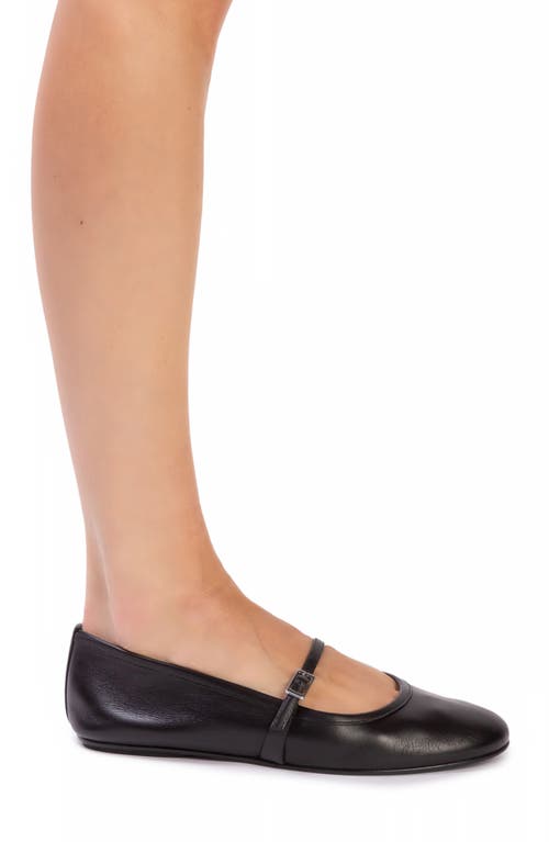 Shop Black Suede Studio Mika Mary Jane Flat In Black Leather