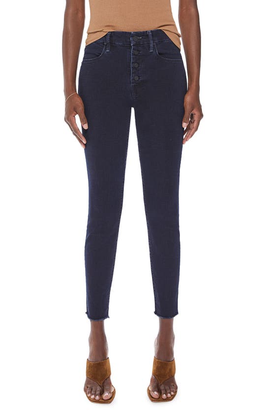 Mother The Pixie Swooner High Waist Frayed Ankle Skinny Jeans In Holding Hands