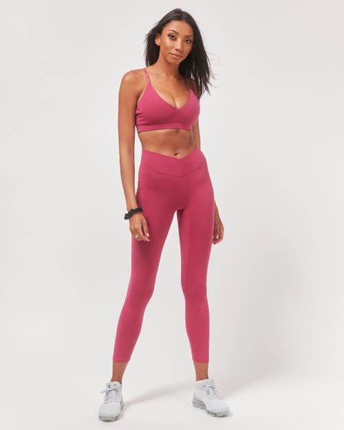 Shop Rebody Active Uplift V Neck Sports Bralette In Fuschia/black