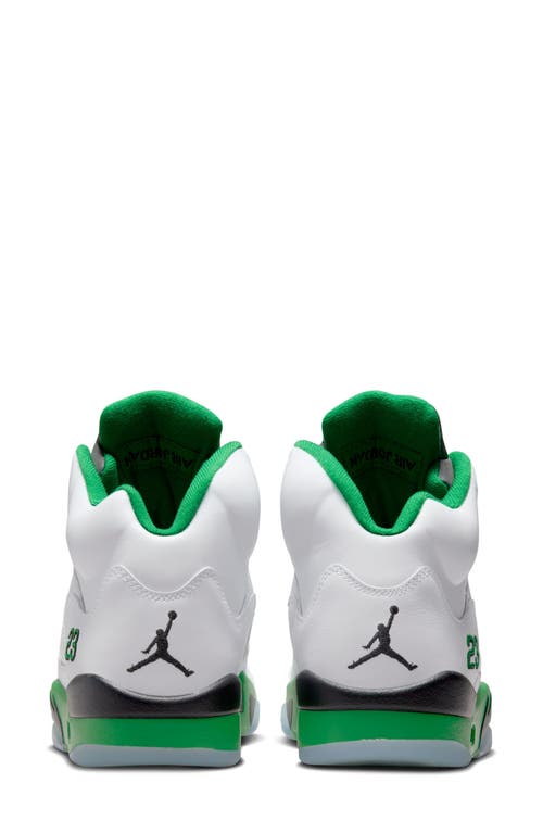 Shop Jordan Air  5 Retro Low Bluebird Sneaker In White/green/black