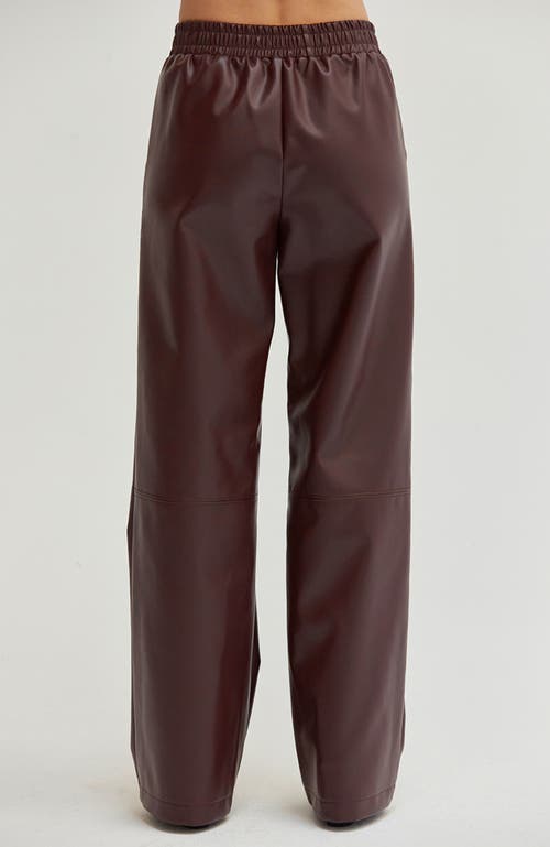 CRESCENT CRESCENT FAUX LEATHER STRAIGHT LEG PANTS