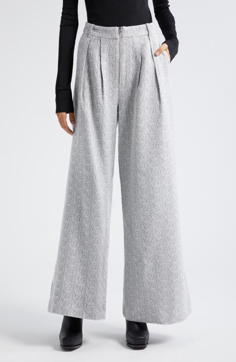 Rag & Bone Ribbed Mélange Stretch-knit Flared Pants in Gray