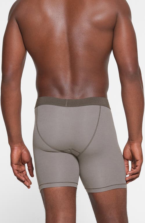 Shop Skims 5-inch Cotton & Modal Blend Boxer Briefs In Washed Gunmetal