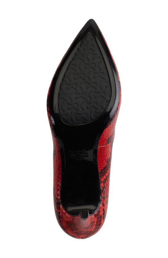 Shop Karl Lagerfeld Paris Royale Pointed Toe Pump In Vermillon