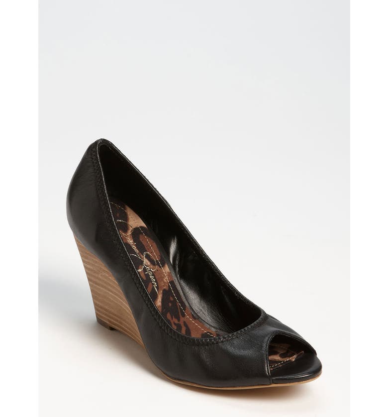 JESSICA SIMPSON 'Noah' Wedge Pump, Main, color, BLACK LEATHER