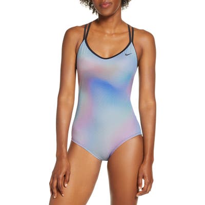 Nike Strappy Crossback One-Piece Swimsuit, Blue