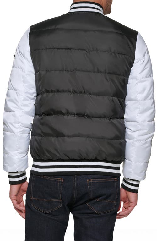 Tommy Hilfiger Varsity Quilted Bomber Jacket In Black