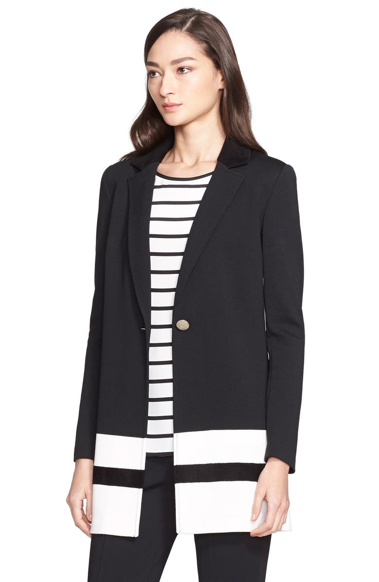 St. John Collection Velvet Collar Milano Knit Jacket | Nordstrom