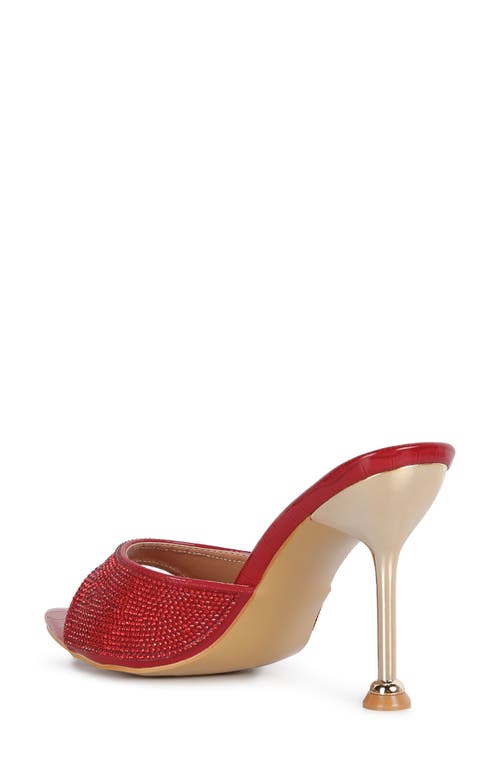 London Rag Sundai Diamante Ballroom Stiletto Sandals In Red