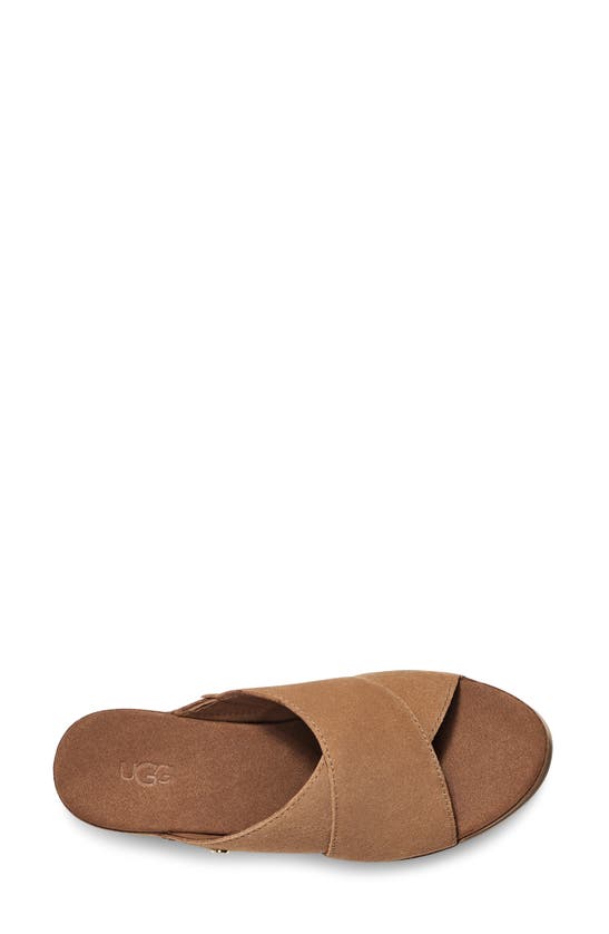 Ugg Abbot Wedge Slide Sandal In Chestnut | ModeSens