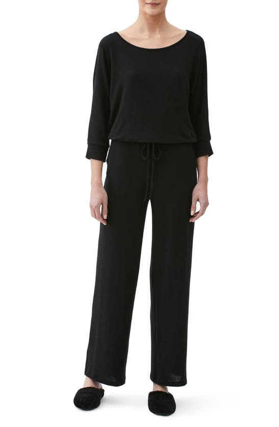 Michael Stars Angelina Wide Neck Jumpsuit In Black