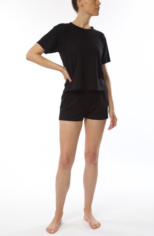 Andine Anji Tuscany Lace Trim Pajamas Shorts In Black