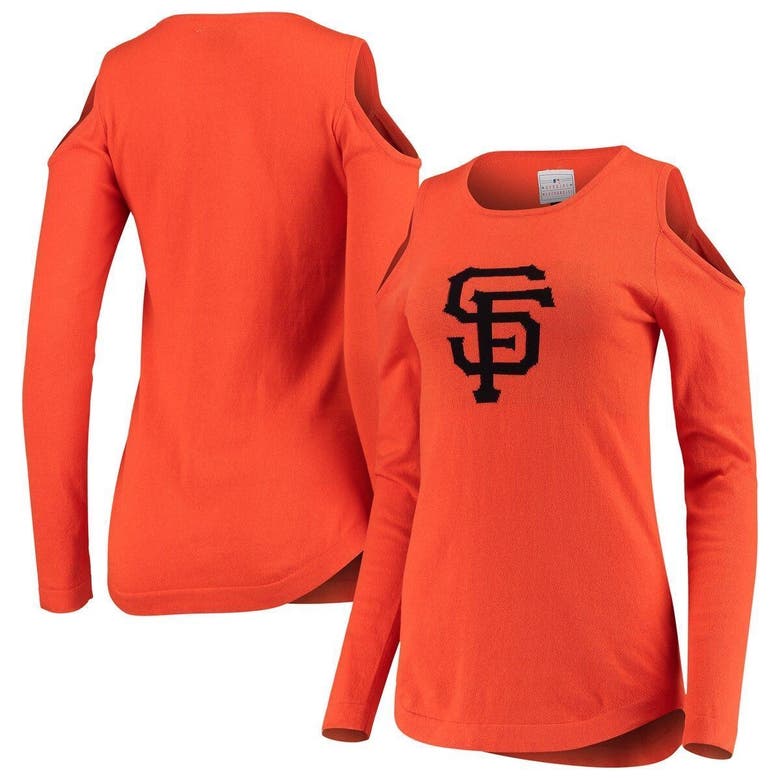 Foco Orange San Francisco Giants Logo Cold Shoulder Sweater