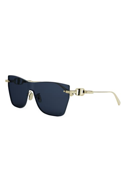 Shop Dior Cd Chain M3u 143mm Rimless Butterfly Sunglasses In Shiny Gold Dh/blue