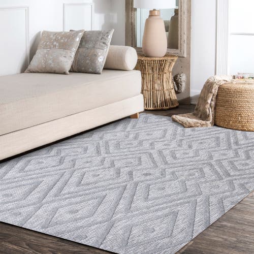 Jonathan Y Balansat Moroccan Diamond Indoor/outdoor Area Rug In Light Gray