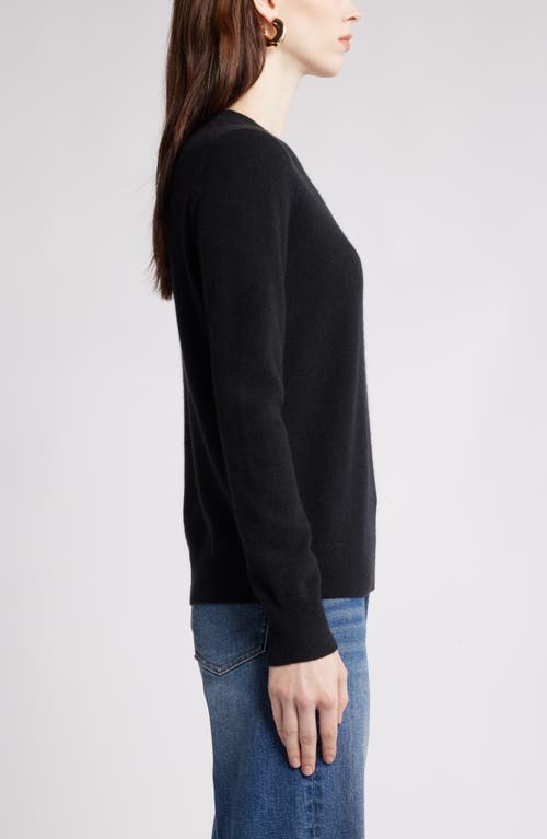 Nordstrom Crewneck Cashmere Sweater In Black Rock