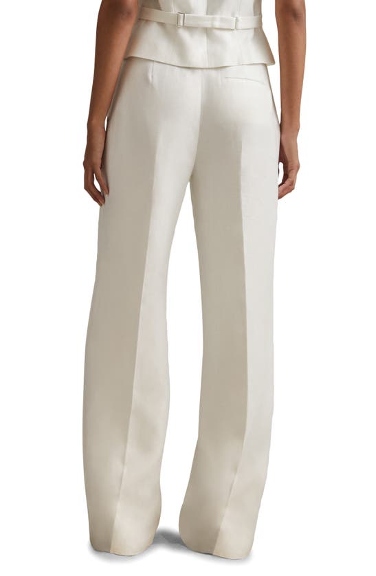 Shop Reiss Lori Crease Wide Leg Pants In White