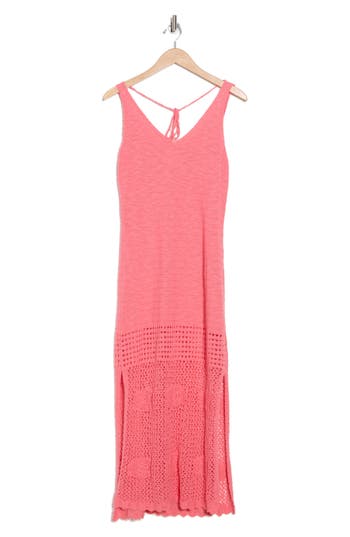 Shop Stitchdrop Tybee Island Knit Maxi Dress In Flamingo