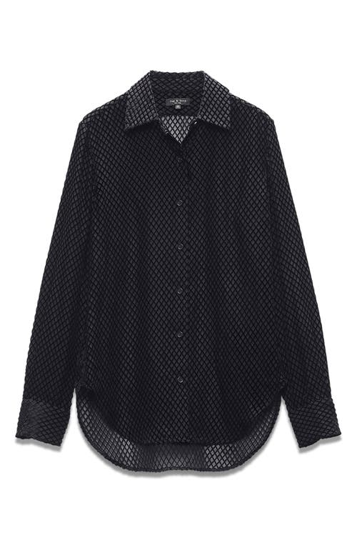 Shop Rag & Bone Lila Velvet Burnout Button-up Shirt In Black