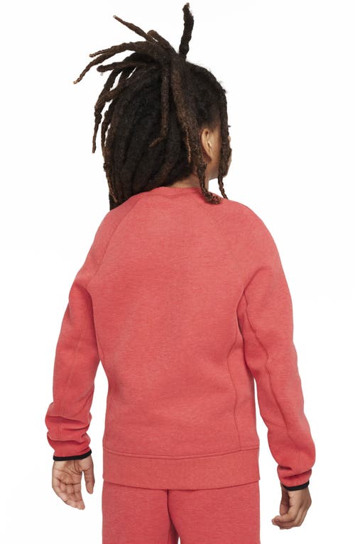 Nike Sportswear Tech Fleece Big Kids' (boys') Sweatshirt In Light University Red/black