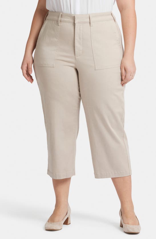 Nydj Utility Wide Leg Capri Linen Blend Pants In Neutral