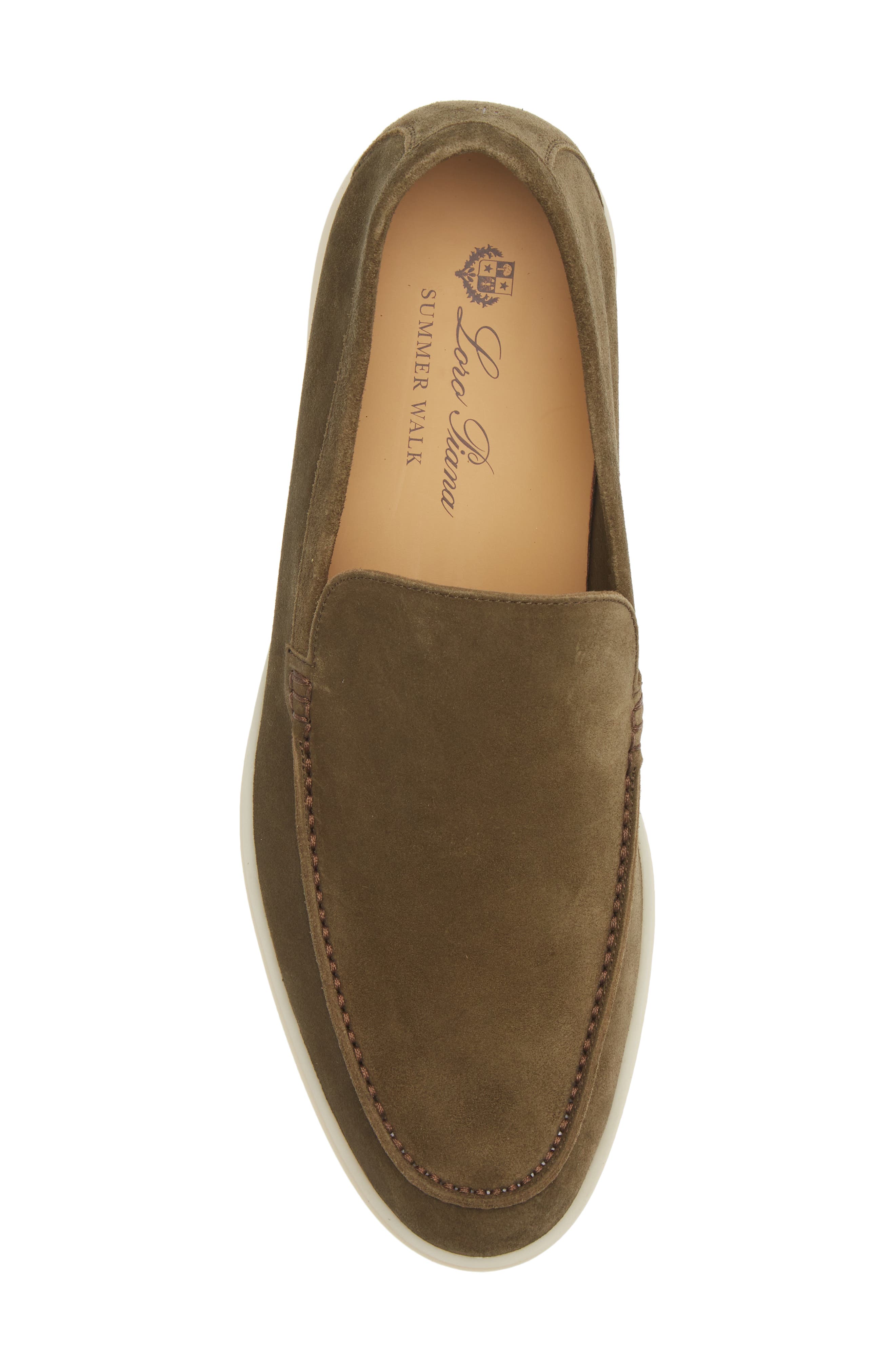 LORO PIANA Summer Walk Suede Moc Toe Loafer in 5042 - Loden  display picture 1