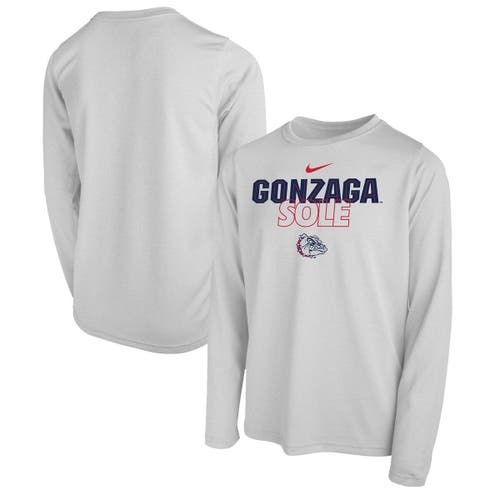 Youth Nike White Gonzaga Bulldogs 2023 On Court Sole Bench T-Shirt