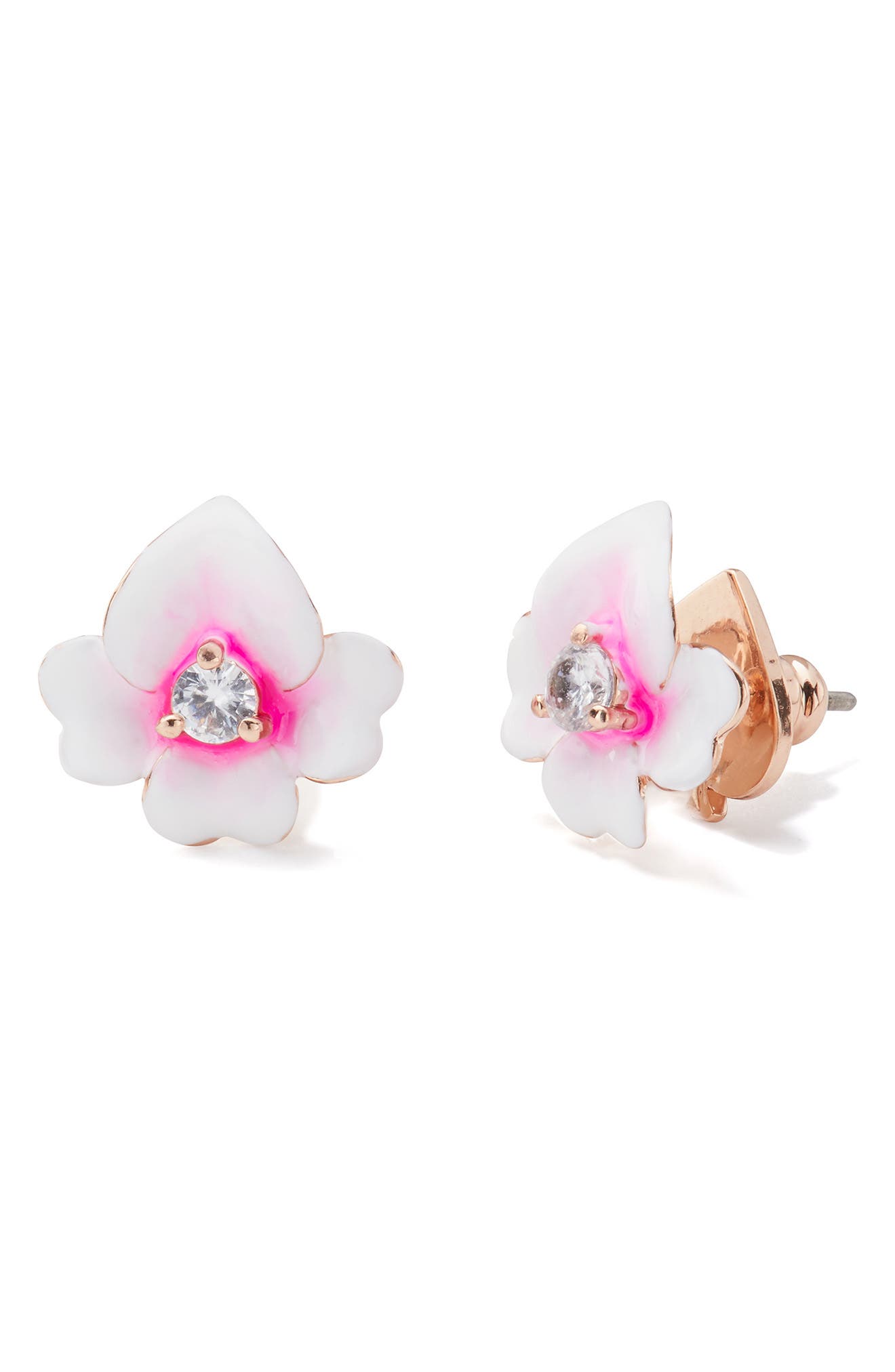 Kate Spade Precious Pansy Stud Earrings In Pink Multi
