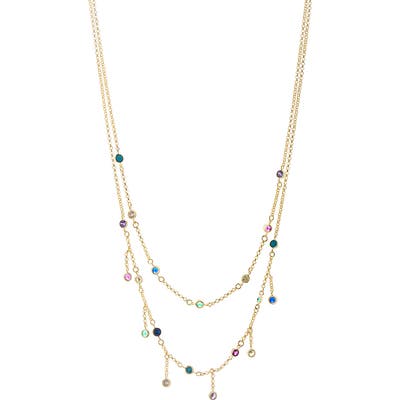 Lesa Michele Cubic Zirconia Bezel Station Necklace