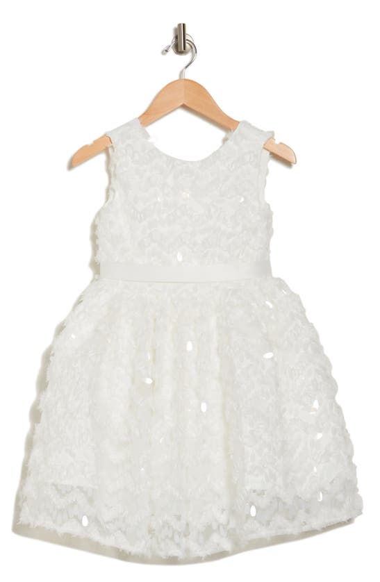 Jessica Simpson Kids' Sequin Floral Sleeveless Dress In Snow White