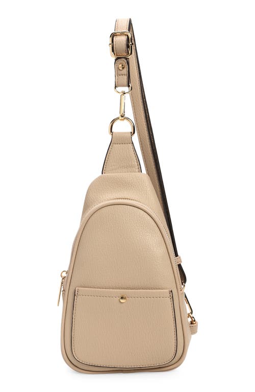 Gwen Vegan Leather Sling Bag in Light Taupe