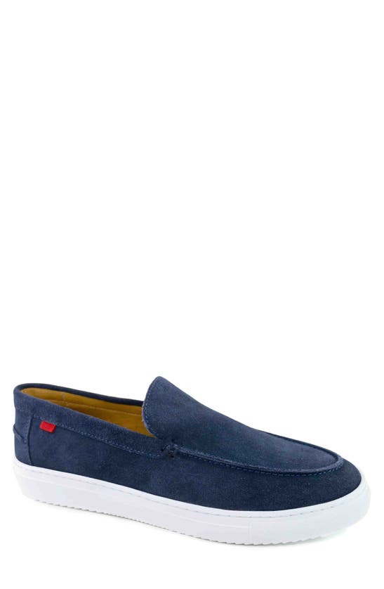 Shop Marc Joseph New York Florence Moc Toe Loafer In Navy Suede