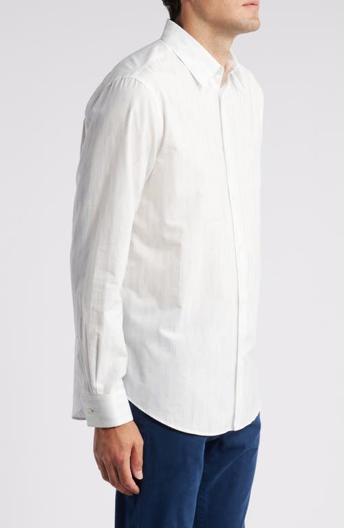 Shop Paul Smith Broken Stripe Cotton Button-up Shirt In White